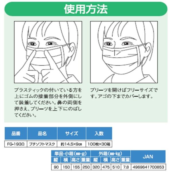 2z10007893　プチソフトマスク（１箱１００枚/１CS３０００枚） - 画像 (4)