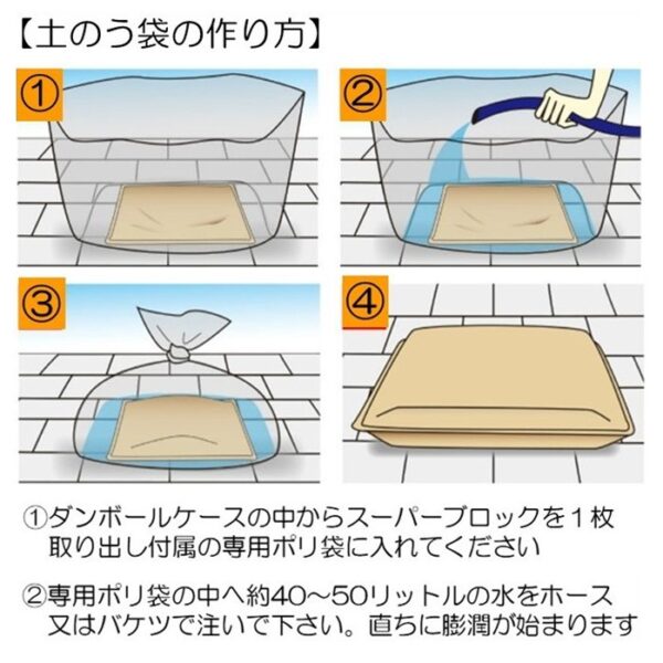 2z10007577　吸水土のうスーパブロック（２０枚入） - 画像 (4)